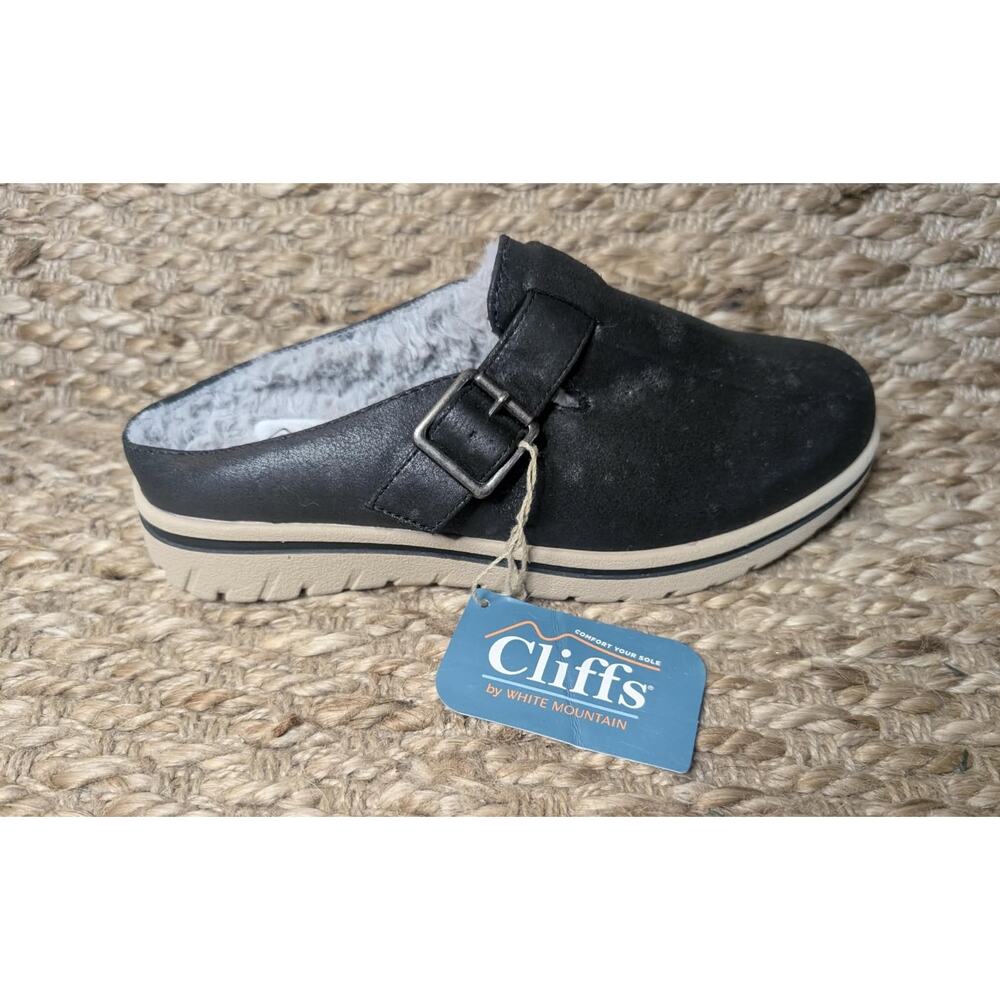 NEW CLIFFS BY WHITE MOUNTAIN Women's Homey Black Mule Slip-On Clogs Size 6M